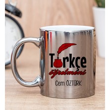 Hediye Dükkanı Kişiye Özel Türkçe Öğretmeni Silver Kupa Bardak