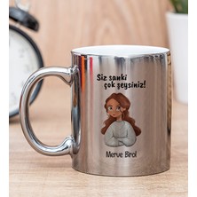 Hediye Dükkanı Kişiye Özel Siz Sanki Çok Şeysiniz Silver Kupa Bardak