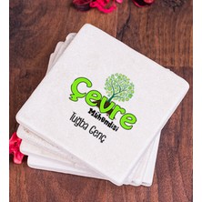 Hediye Dükkanı Kişiye Özel  Çevre Mühendisi Taş Bardak Altlığı