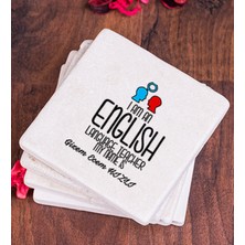 Hediye Dükkanı Kişiye Özel  Ingilizce Öğretmeni Taş Bardak Altlığı