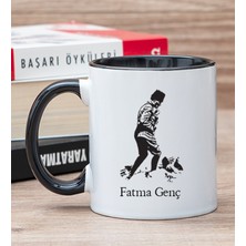 Hediye Dükkanı Kişiye Özel Atatürk Tasarımlı Siyah Kupa Bardak