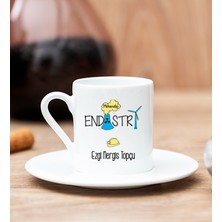 Hediye Dükkanı Kişiye Özel Endüstri Mühendisi Beyaz Türk Kahvesi Fincanı