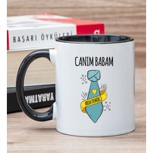 Hediye Dükkanı Kişiye Özel Babalar Günü Hediyesi Siyah Kupa Bardak