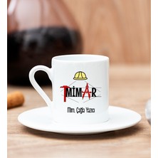 Hediye Dükkanı Kişiye Özel Mimar Beyaz Türk Kahvesi Fincanı