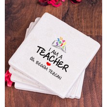 Hediye Dükkanı Kişiye Özel  Öğretmen Taş Bardak Altlığı