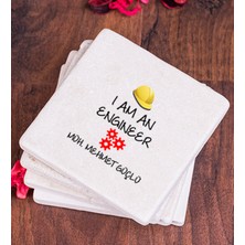 Hediye Dükkanı Kişiye Özel  Mühendis Taş Bardak Altlığı