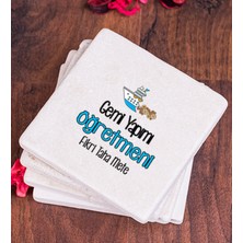 Hediye Dükkanı Kişiye Özel  Gemi Yapımı Öğretmeni Taş Bardak Altlığı