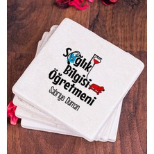 Hediye Dükkanı Kişiye Özel  Sağlık Bilgisi Öğretmeni Taş Bardak Altlığı