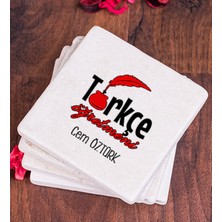 Hediye Dükkanı Kişiye Özel  Türkçe Öğretmeni Taş Bardak Altlığı