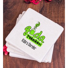 Hediye Dükkanı Kişiye Özel  Gıda Teknikeri Taş Bardak Altlığı