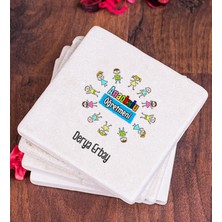 Hediye Dükkanı Kişiye Özel  Anaokulu Öğretmeni Taş Bardak Altlığı