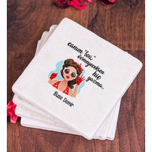 Hediye Dükkanı Kişiye Özel  Övmeyeceksen Hiç Yazma Taş Bardak Altlığı