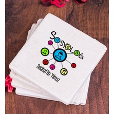 Hediye Dükkanı Kişiye Özel  Sosyolog Taş Bardak Altlığı