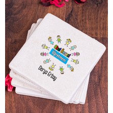 Hediye Dükkanı Kişiye Özel  Okul Öncesi Öğretmeni Taş Bardak Altlığı