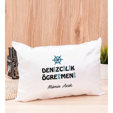 Hediye Dükkanı Kişiye Özel  Denizcilik Öğretmeni Dikdörtgen Yastık
