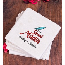 Hediye Dükkanı Kişiye Özel  Genel Müdür Taş Bardak Altlığı