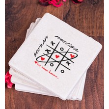 Hediye Dükkanı Kişiye Özel  Aşk Her Zaman Kazanır Taş Bardak Altlığı