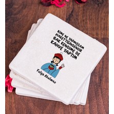 Hediye Dükkanı Kişiye Özel  Bak Kendime De Kahve Yaptım Taş Bardak Altlığı