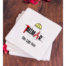 Hediye Dükkanı Kişiye Özel  Mimar Taş Bardak Altlığı