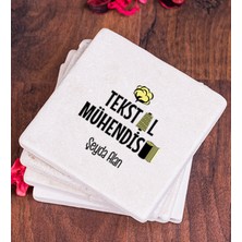 Hediye Dükkanı Kişiye Özel  Tekstil Mühendisi Taş Bardak Altlığı