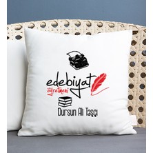 Hediye Dükkanı Kişiye Özel  Edebiyat Öğretmeni Kare Yastık
