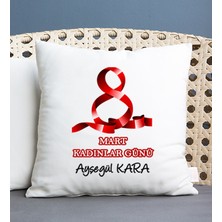 Hediye Dükkanı Kişiye Özel  Kadınlar Günü Hediyesi Kare Yastık