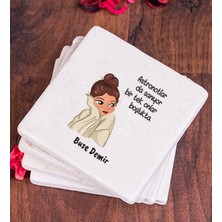 Hediye Dükkanı Kişiye Özel  Astronotlar Sanıyor Taş Bardak Altlığı