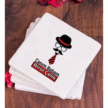 Hediye Dükkanı Kişiye Özel  Kravat Tasarım Babaya Hediye Taş Bardak Altlığı