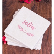 Hediye Dükkanı Kişiye Özel  Kadına Hediye Isim Yazılı Taş Bardak Altlığı