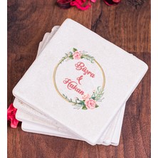 Hediye Dükkanı Kişiye Özel  Iki Isimli Çifltere Özel Taş Bardak Altlığı