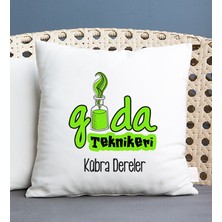 Hediye Dükkanı Kişiye Özel  Gıda Teknikeri Kare Yastık