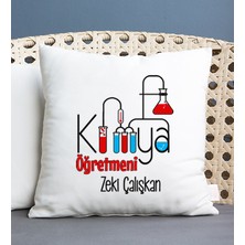 Hediye Dükkanı Kişiye Özel  Kimya Öğretmeni Kare Yastık