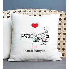 Hediye Dükkanı Kişiye Özel  Psikolog Kare Yastık