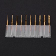 Guangdong Spirit 10 Adet 0.8MM-3.17MM Freze Titanyum Kaplı Uç Freze Gravür Uçları Döner Kesici 1/8 '' Shank Ağaç Işleme Aracı