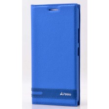 ZORE Lenovo A7000 Kılıf Zore Elite Kapaklı Kılıf Renk Mavi