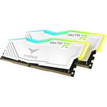 Team T-Force Delta Rgb White 16GB (2X8GB) 3600MHZ CL18 Ddr4 Gaming Ram (TF4D416G3600HC18JDC011)