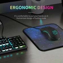 Prettyia Ergonomik USB Kablolu Oyunu Fare Rgb Arkadan Aydınlatmalı Sessiz Pc Dizüstü LED Optik Fareler Siyah (Yurt Dışından)