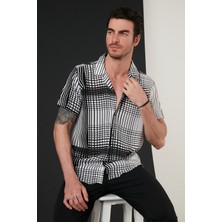 Buratti Kısa Kollu Apaş Yaka Desenli Gömlek Erkek Gömlek CF21S114293