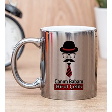 Hediye Dükkanı Kişiye Özel Kravat Tasarım Babaya Hediye Silver Kupa Bardak