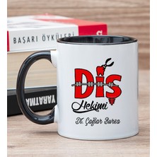 Hediye Dükkanı Kişiye Özel Diş Hekimi Siyah Kupa Bardak