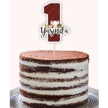 Safari Pastel 1 Yaşında Pasta Süsü *kalın Kağıt