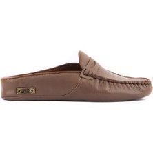 Sail Lakers - Sütlü Kahve Deri Kadın Ev Terliği