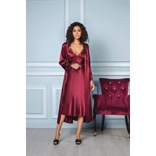 Pierre Cardin 6960 Altılı Saten Gecelik - Sabahlık Takımı