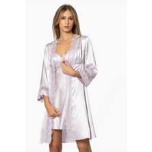 Pierre Cardin 6010 Altılı Saten Gecelik - Sabahlık Takımı
