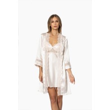 Pierre Cardin 6010 Altılı Saten Gecelik - Sabahlık Takımı