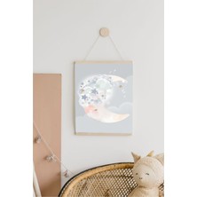 Piksel Grafik Ayın Rüyası Askılı Kanvas Poster Tablo Duvar Dekoru