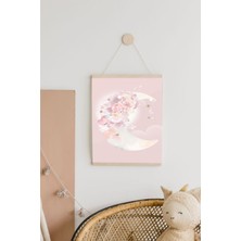 Piksel Grafik Ayın Rüyası Askılı Kanvas Poster Tablo Duvar Dekoru