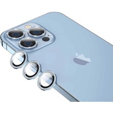 Arazon Apple iPhone 12 Pro Max Taşlı Kamera Lens Koruyucu Çerçeveli Koruyucu