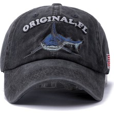Afun Yıkama Pamuk Amerika Bayrağı Köpekbalığı Erkek Beyzbol Şapkası Kadın Snapback Şapka Erkekler Içın Kemik Hip Hop Baba Şapka Gorras (Yurt Dışından)