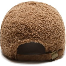 Afun Trendy Streetwear Katı Rüzgar Geçırmez Yün Teddy Beyzbol Şapkaları Kadın Erkek Sıcak Kış Beyaz Kuzu Yünü Yüz Şapkası Casquette Femme (Yurt Dışından)